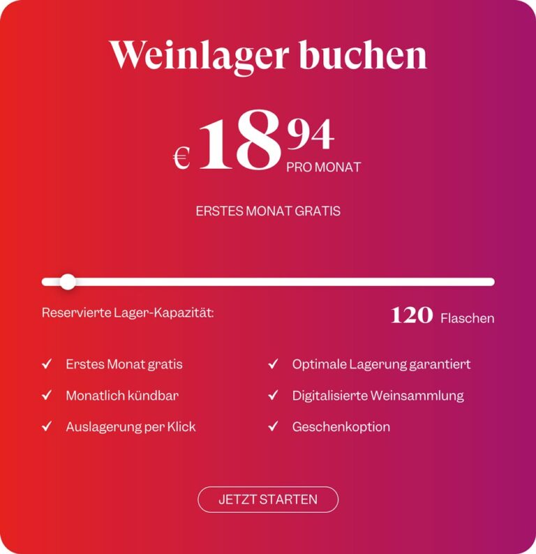 Weinlager buchen Screenshot